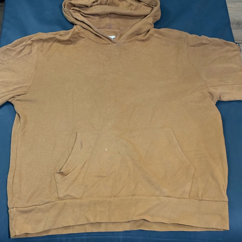 Tan Pullover Hoodie Sweater with Relaxed Fit